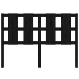 Berkfield Bed Headboard Black 145.5X4X100 Cm Solid Wood Pine - thumbnail 4