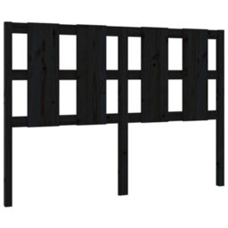 Berkfield Bed Headboard Black 145.5X4X100 Cm Solid Wood Pine - thumbnail 2