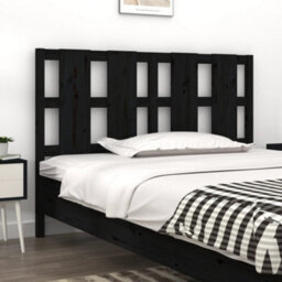 Berkfield Bed Headboard Black 145.5X4X100 Cm Solid Wood Pine