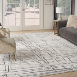 Grey Modern Easy To Clean Abstract Rug For Living Room, Bedroom - 160Cm X 221Cm - thumbnail 2