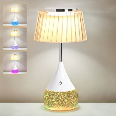 Harper Living Rgb Table Lamp, Water Base & 7-Colour Changing, Touch Control Mood Light, Dimmable, Pleated Shade - image 1