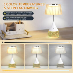 Harper Living Rgb Table Lamp, Water Base & 7-Colour Changing, Touch Control Mood Light, Dimmable, Pleated Shade - thumbnail 5