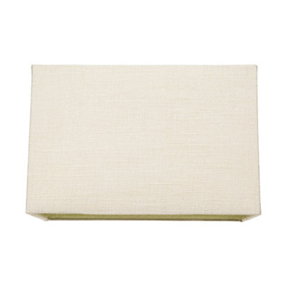 Happy Homewares Contemporary And Sleek Cream Linen Fabric Rectangular Lamp Shade 60W Maximum - image 1