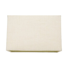 Happy Homewares Contemporary And Sleek Cream Linen Fabric Rectangular Lamp Shade 60W Maximum