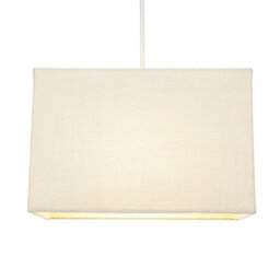 Happy Homewares Contemporary And Sleek Cream Linen Fabric Rectangular Lamp Shade 60W Maximum - thumbnail 2