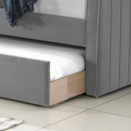 Sanderson Grey Upholstered Single 3Ft Day Bed Including Underbed Trundle - thumbnail 3