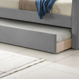Sanderson Grey Upholstered Single 3Ft Day Bed Including Underbed Trundle - thumbnail 2