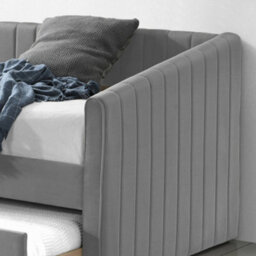 Sanderson Grey Upholstered Single 3Ft Day Bed Including Underbed Trundle - thumbnail 4