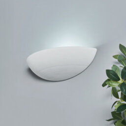 Litecraft Ceramic Ribbed Uplighter Ivory Wall Light - thumbnail 1