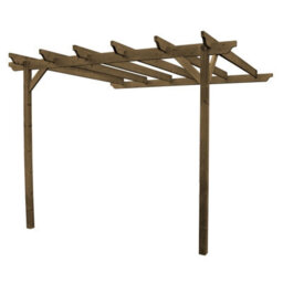 Rutland County Garden Furniture Wall Mounted Garden Pergola - Wood - L180 X W240 X H270 Cm - Rustic Brown - thumbnail 1