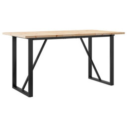 Walplus Dining Table O-Frame 140X80X75.5 Cm Solid Wood Pine And Steel - thumbnail 6