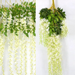 24Pcs Artificial Fake Hanging Silk Flowers Wisteria Vine Plant Garden Home Decor - thumbnail 2