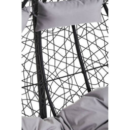 Orsina Double Black Hanging Chair, Plush Comfort Bedroom Chair, Stable And Sturdy Indoor Chair With Grey Cusions - thumbnail 7