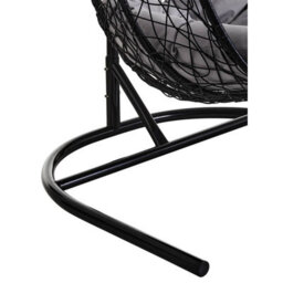 Orsina Double Black Hanging Chair, Plush Comfort Bedroom Chair, Stable And Sturdy Indoor Chair With Grey Cusions - thumbnail 9
