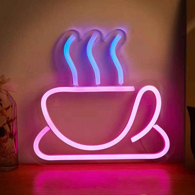 Led Neon Coffee Cup Sign ,usb Powered Night Light For Wall And Room Decor - image 1