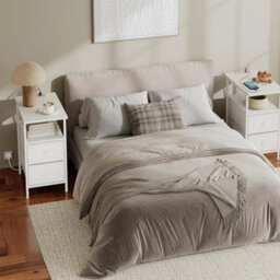 Bedside Table With Drawers And Charging Station Small Nightstand - thumbnail 5