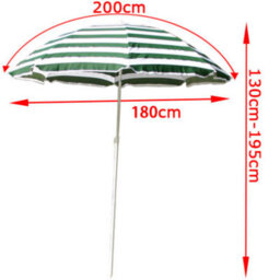 Sundaze 1.8M Green-White Beach Garden Parasol Umbrella Outdoor Patio Sunshade Uv Protection - thumbnail 6