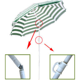Sundaze 1.8M Green-White Beach Garden Parasol Umbrella Outdoor Patio Sunshade Uv Protection - thumbnail 5