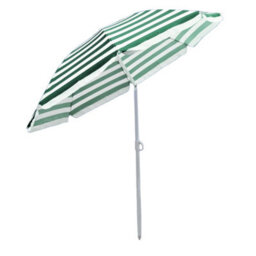 Sundaze 1.8M Green-White Beach Garden Parasol Umbrella Outdoor Patio Sunshade Uv Protection - thumbnail 2