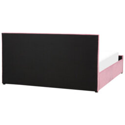 Beliani Ottoman Bed Velvet Rochefort 180 X 200 Cm (Eu Super King) Pink - thumbnail 9