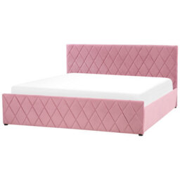 Beliani Ottoman Bed Velvet Rochefort 180 X 200 Cm (Eu Super King) Pink - thumbnail 7