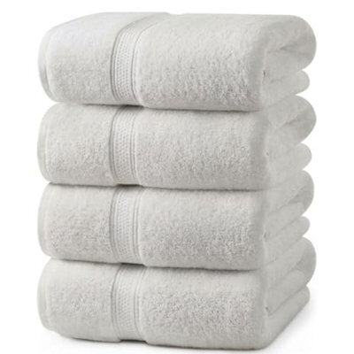 Utopia Towels - 4 Piece Bath Set (69 X 137 Cm) Cotton - Silver