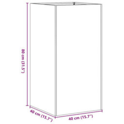 Berkfield Planter Black 40X40X80 Cm Cold-Rolled Steel - thumbnail 9