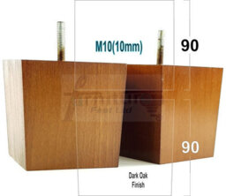 L&F 4X Solid Wooden Feet Replacement Furniture Legs 90mm Height Sofas Chairs Stools M10 Tsp2037 Dark Oak - thumbnail 1