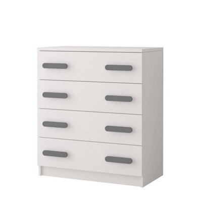 Arte White Chest Of Drawers H930mm W800mm D400mm - Grey Handles For Modern Kids' Rooms - image 1