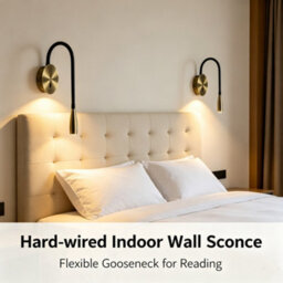 Amorly Bedside Reading Wall Light Adjustable Hose Wall Lamp With Switch 360 Rotating 3W - 3000K Bedroom Wall Lamps,antique Bronze - thumbnail 4