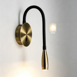 Amorly Bedside Reading Wall Light Adjustable Hose Wall Lamp With Switch 360 Rotating 3W - 3000K Bedroom Wall Lamps,antique Bronze - thumbnail 5