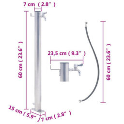 Walplus Garden Water Column 60 Cm Stainless Steel Round - thumbnail 7