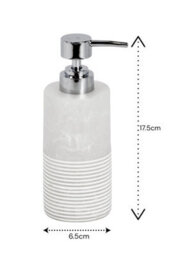 Showerdrape Bianco Frost Onyx White Striped Liquid Soap Dispenser - thumbnail 2