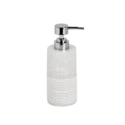 Showerdrape Bianco Frost Onyx White Striped Liquid Soap Dispenser - thumbnail 4