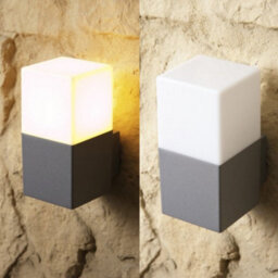CGC Lighting Cgc Dark Grey & White Cube Outdoor Garden Porch Patio Wall Light - thumbnail 4