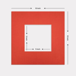 Ak Frames 10X10 Poppy Red Picture Mounts To Fit 5X5 Aperture Size - Mount Board Only (No Frame Included) - thumbnail 3