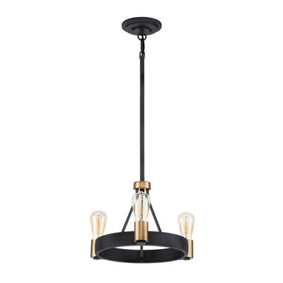 Luminosa Lighting Luminosa Hinkley Silas Cylindrical Pendant Ceiling Light Aged Zinc & Heritage Brass - image 1