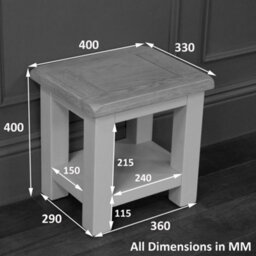 The Furniture Market Cotswold Charcoal Grey Painted Lamp Side Table Natural Oak Top, Fully Assembled, Elegant Living Room Furniture - thumbnail 5