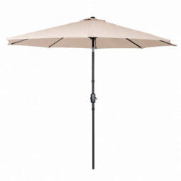 Billtix 2.7M Beige Garden Parasol Umbrella With Tilt Crank, Uv Resistant Outdoor Patio Sun Shade Canopy - thumbnail 1