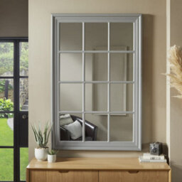 The Online Mirror Shop Window Mirror Cambridge Rectangular Shape With Grey Frame  For Hanging In Living Room- H 120Cm X W 80Cm X D 4Cm - thumbnail 2