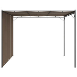 Walplus Garden Gazebo With Side Curtain 3X3X2.25 M Taupe - thumbnail 4