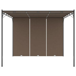 Walplus Garden Gazebo With Side Curtain 3X3X2.25 M Taupe - thumbnail 3