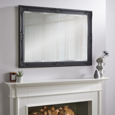 The Online Mirror Shop Wall Mirror Highbury Antique Rectangular Shape With Black Frame - H 104Cm X W 74Cm X D 3.5Cm For Hanging In Any Living Area - image 1
