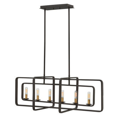Elegant 6 Bulb Buckeye Bronze Chandelier Pendant Light With Led E14 - image 1