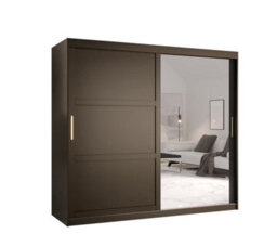 Arte Ramiro Ii Contemporary 2 Sliding Door Wardrobe 9 Shelves 2 Rails Black Matt (H)2000mm (W)2000mm (D)620mm - thumbnail 1