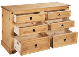 Mews Corona Chest Of Drawers Pine 6 Drawer Solid Mexican Wax Sideboard - thumbnail 4