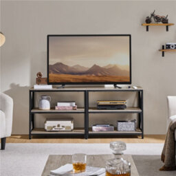 Yaheetech 3-Layer Shelved Tv Stand Console Table Grey - thumbnail 2