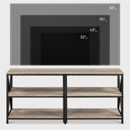 Yaheetech 3-Layer Shelved Tv Stand Console Table Grey - thumbnail 1