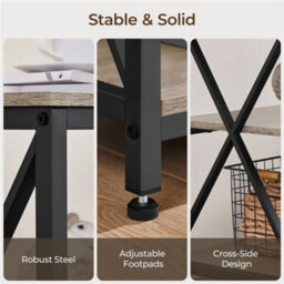 Yaheetech 3-Layer Shelved Tv Stand Console Table Grey - thumbnail 6