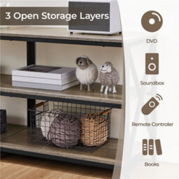 Yaheetech 3-Layer Shelved Tv Stand Console Table Grey - thumbnail 5